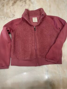 Freely Cozy Sherpa Zip-Up Jacket - Dusty Rose